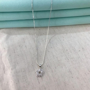 COLAR CORAÇÃO PASSION EM ZIRCÔNIA BANHADO A PRATA