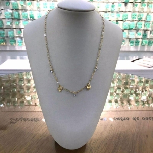 COLAR CORAÇÃO VAZADO TIFFANY DIAMANTADO BANHADO A OURO