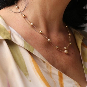 COLAR ESFERA FOSCA GOLD BANHADO A OURO