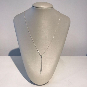 COLAR FRANJA 50CM BANHADO A PRATA