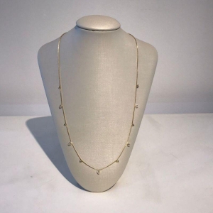 COLAR LONGO CORAÇÕES E ZIRCÔNIA 60CM BANHADO A OURO