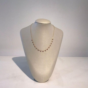 COLAR ZIRCÔNIA PINK BANHADO A OURO