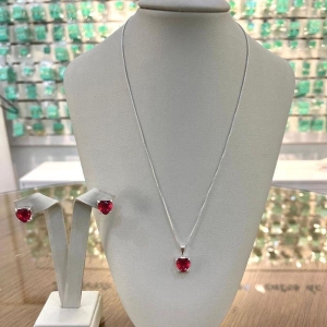 CONJUNTO LOVELY PINK BANHADO A PRATA