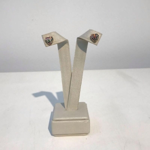 CORAÇÃO EM ZIRCÔNIA COLORIDA BANHADO A OURO