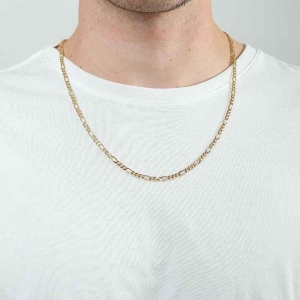 CORRENTE FÍGARO MASCULINO BANHADO A OURO