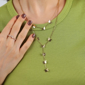 GRAVATINHA BORBOLETAS BANHADO A OURO