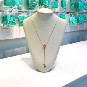 GRAVATINHA CORAÇÃO ROSE BANHADO A OURO