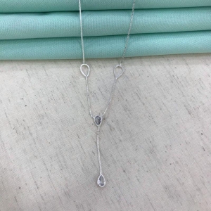 GRAVATINHA GOTAS EM ZIRCÔNIA BANHADO A PRATA