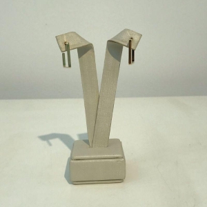 MEIA ARGOLA QUADRADA BANHADO A OURO