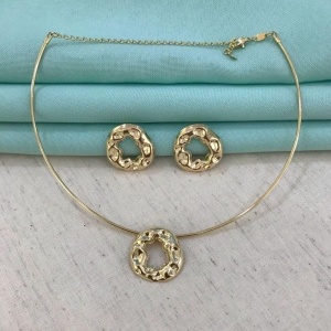 PINGENTE REDONDO ORGÂNICO PISA BANHADO A OURO