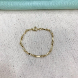 PULSEIRA FÍGARO INF MASCULINA BANHADO A OURO