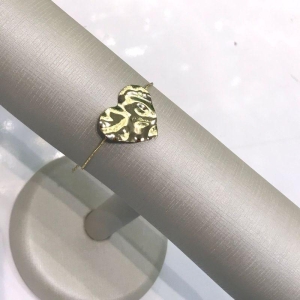 PULSEIRA CORAÇÃO DESIGN ORGÂNICO BANHADO A OURO