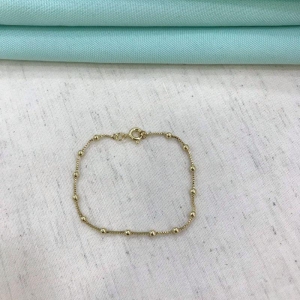 PULSEIRA MINI ESFERA INFANTIL BANHADO A OURO