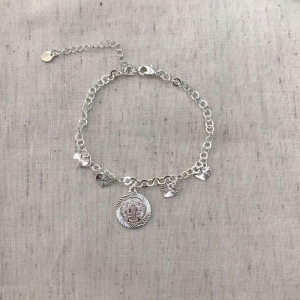 PULSEIRA SÃO BENTO MINI CORAÇÃO BANHADO A PRATA