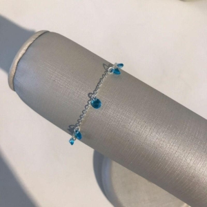 PULSEIRA TIFFANY AZUL BANHADO A PRATA