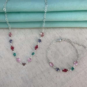 PULSEIRA TIFFANY COLORIDA BANHADO A PRATA