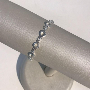 PULSEIRA TIFFANY CRISTAL BANHADO A PRATA