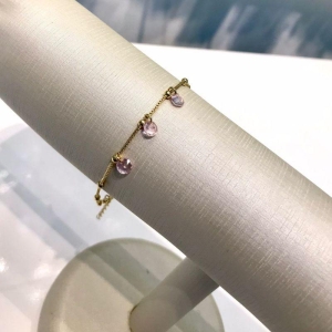 PULSEIRA TIFFANY ROSA MINI ESFERA BANHADO A OURO