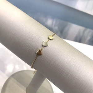 PULSEIRA TRIO CORAÇÃO JEWELRY BANHADO A OURO