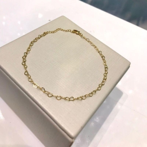 TORNOZELEIRA CORAÇÃO VAZADO BANHADO A OURO