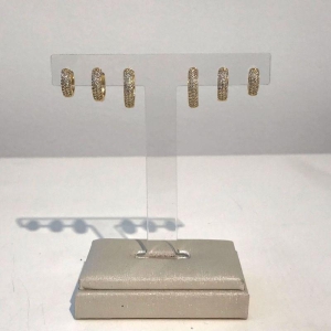 TRIO DE ARGOLA ZIRCÔNIA GLAMOUR BANHADO A OURO