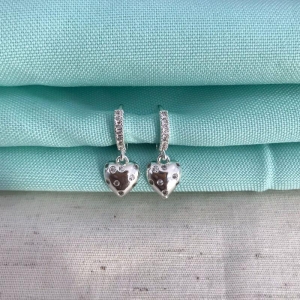 ARGOLINHA CUORE ZIRCÔNIA BANHADO A PRATA