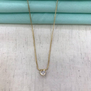 CHOKER CORAÇÃO PONTO DE LUZ BANHADO A OURO