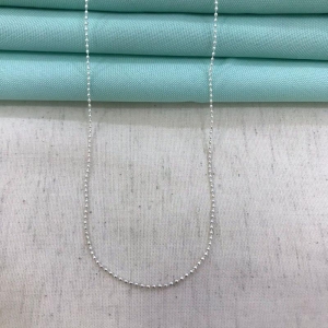 COLAR ESFERINHAS 50CM BANHADO A PRATA