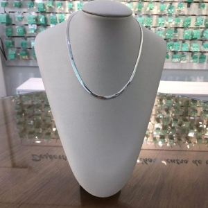 COLAR FITA GLAMOUR BANHADO A PRATA