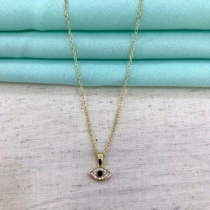 COLAR OLHO GREGO ZIRCÔNIA BANHADO A OURO