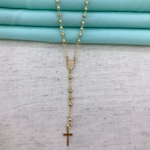 COLAR TERÇO BANHADO A OURO