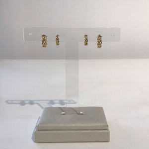 DUPLA DE ARGOLA TRANÇADA BANHADO A OURO