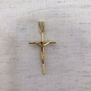 PINGENTE CRUZ JESUS BANHADO A OURO