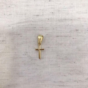 PINGENTE CRUZ LISA BANHADO A OURO