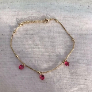 PULSEIRA ESFERA TIFANY PINK BANHADO A OURO