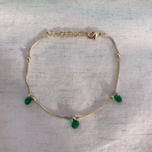 PULSEIRA ESFERA TIFANY VERDE BANHADO A OURO