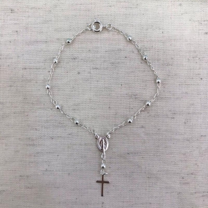 PULSEIRA TERÇO BANHADO A PRATA