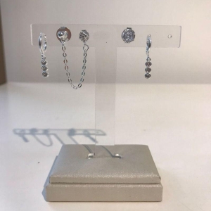 TRIO ZIRCÔNIA FRECCIA BANHADO A  PRATA