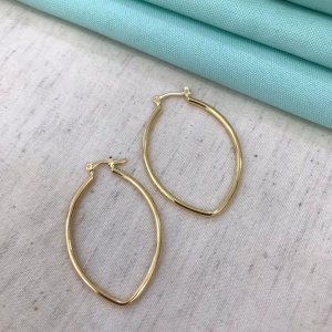 ARGOLA OVAL SLIM G FECHO ITALIANO BANHADO A OURO