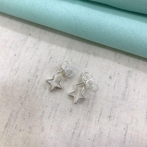 ARGOLINHA ESTRELA INFANTIL BANHADO A PRATA