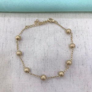 PULSEIRA ESFERA FOSCA BANHADO A OURO