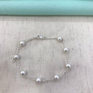 PULSEIRA ESFERA FOSCA BANHADO A PRATA