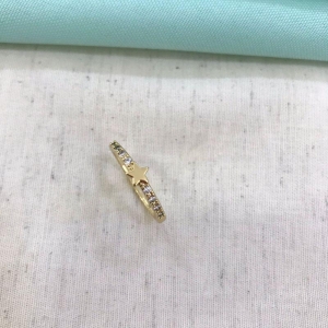 ANEL ESTRELA ZIRCÔNIA BANHADO A OURO