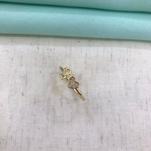 ANEL MENINA CORAÇÃO BANHADO A OURO