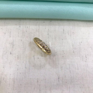 ANEL TRANÇADO ZIRCÔNIA BANHADO A OURO