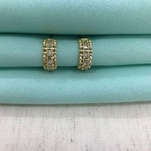 ARGOLA LUXOR ZIRCÔNIA BANHADO A OURO