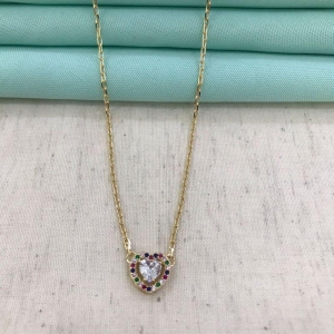 CHOKER CARTIER CORAÇÃO ZIRCÔNIA BANHADO A OURO