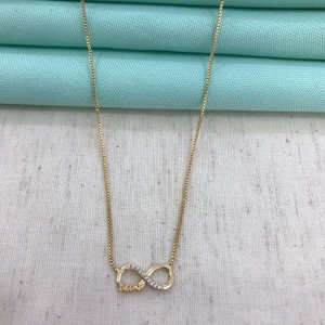 COLAR INFINITO AMOR BANHADO A OURO