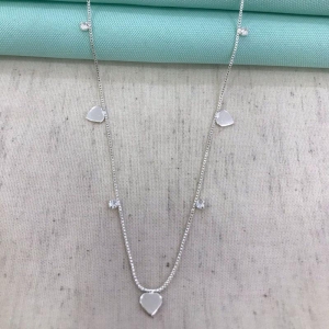 COLAR MEDALHA CORAÇÃO PONTO DE LUZ BANHADO A PRATA