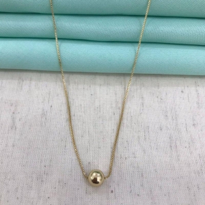 COLAR ESFERA BANHADO A OURO